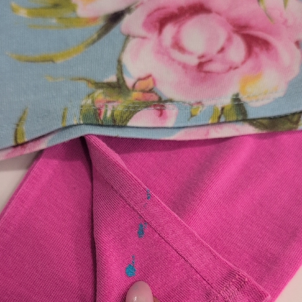 Posh Peanut Floral Pajama Set - Blue and Pink - Picture 7 of 12